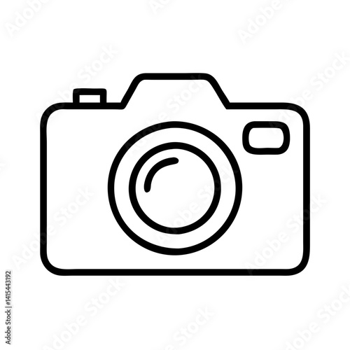 Camera outline icon vector illustration for photography equipment and digital imaging design
