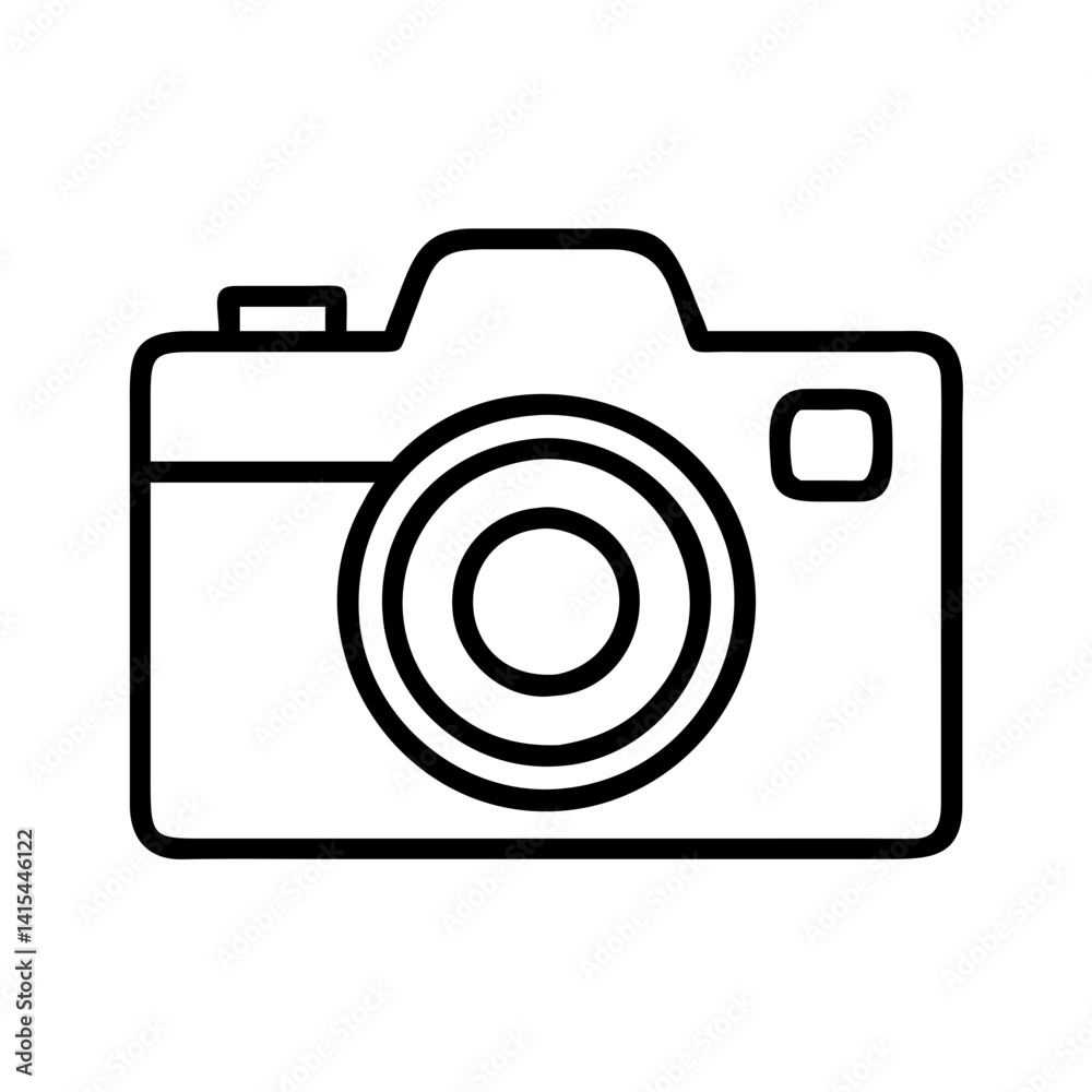 Camera outline icon photography equipment photo studio digital camera vector illustration Camera outline icon photography equipment photo studio digital camera vector illustration