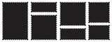 Set of blank rectangle and square Postage stamp frames. Postage stamp vector icons. Postage stamp set. Mockup postage stamps. Blank postage stamp borders templates.