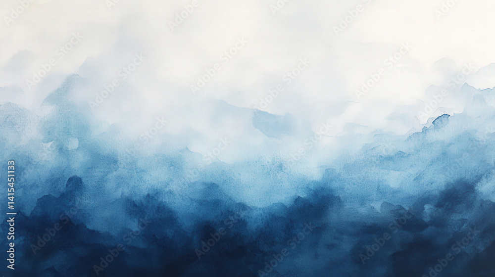 Abstract painting of blue and white cloudscape Abstract painting of blue and white cloudscape