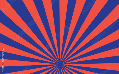 Pop art red burst background. Sunbeam comic book radial lines superhero action explosion lightning blast backdrop with halftone dots. Anime manga retro vintage background 