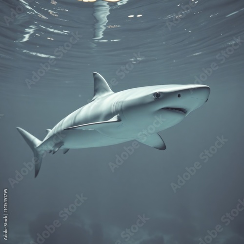 Oceanic Blue Shark: Serene Underwater Portrait