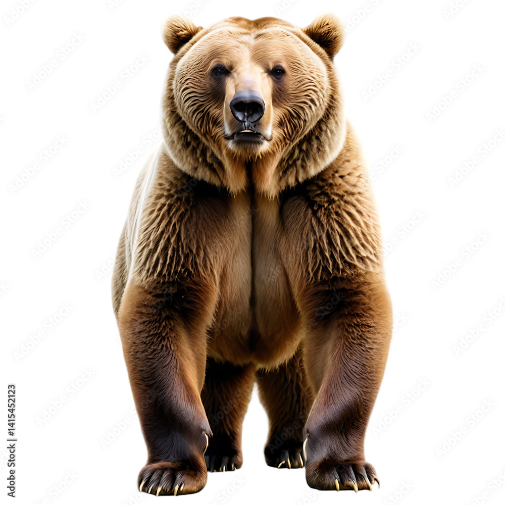 Fototapeta premium Majestic Brown Bear on Transparent Background