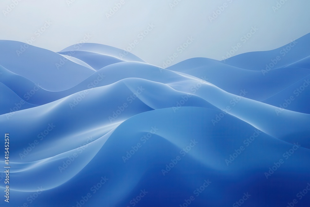 Abstract Wavy Blue Patterns with Soft Gradients in Tranquil Design Abstract Wavy Blue Patterns with Soft Gradients in Tranquil Design