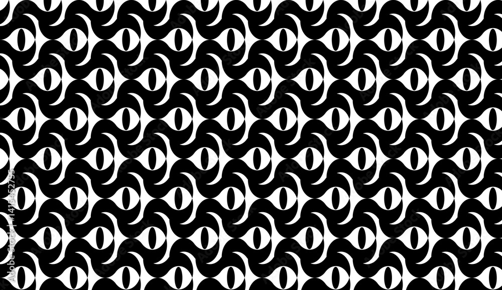 Fototapeta premium Mesmerizing black and white optical illusion forming a seamless pattern, ideal for backgrounds and creative projects
