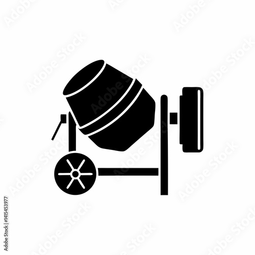 creative details Concrete Mixer Icon Vector Illustration