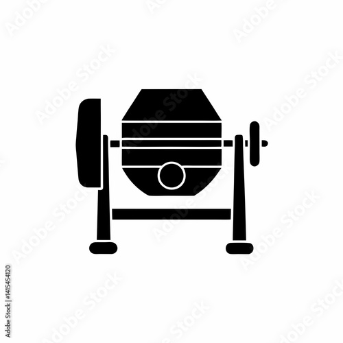 creative details Concrete Mixer Icon Vector Illustration