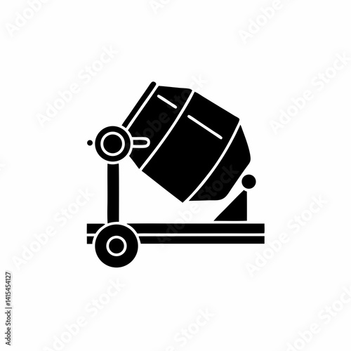 creative details Concrete Mixer Icon Vector Illustration