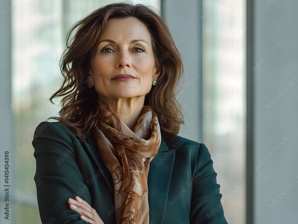 Thoughtful Business Executive Looking Out of a Window
