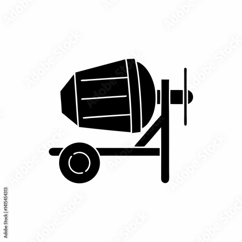 creative details Concrete Mixer Icon Vector Illustration