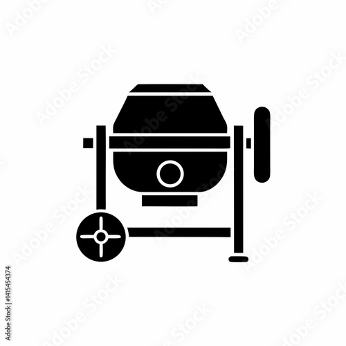 creative details Concrete Mixer Icon Vector Illustration