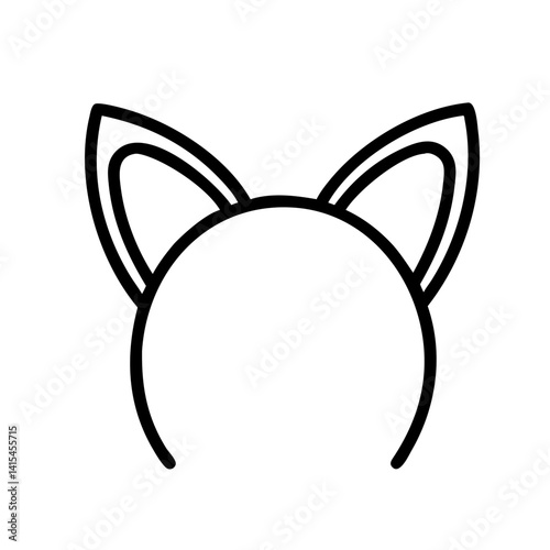 Cat ears headband svg vector file for cricut, cat ears outline, cat ears icon, halloween costume diy