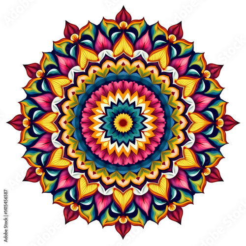 simple beautiful deepawali motif mandala design vector illustration transparent background isolated