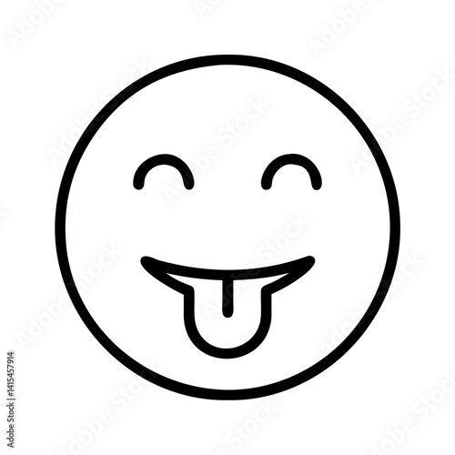 Silly face emoji vector graphic illustration for social media and messaging apps design needs