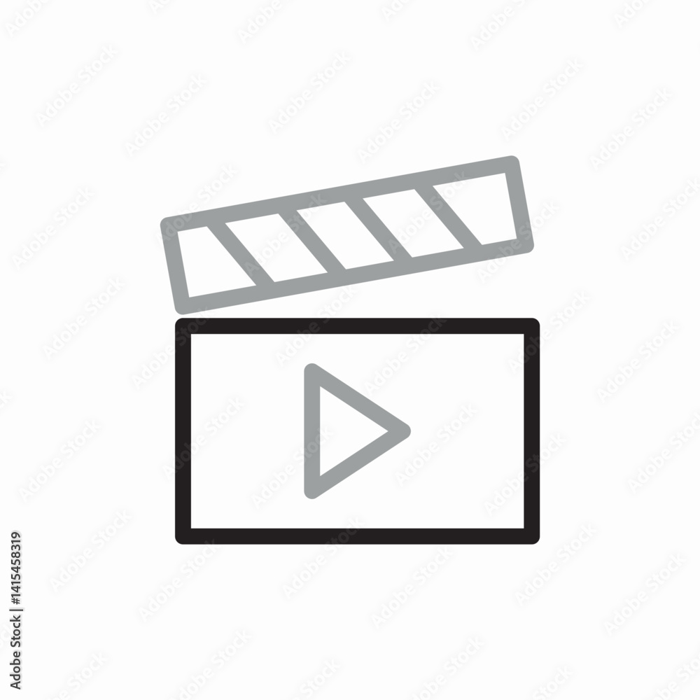 movie clapper play icon vector movie clapper play icon vector
