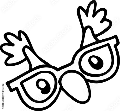 Fun doodles of glasses with antlers create playful atmosphere for children