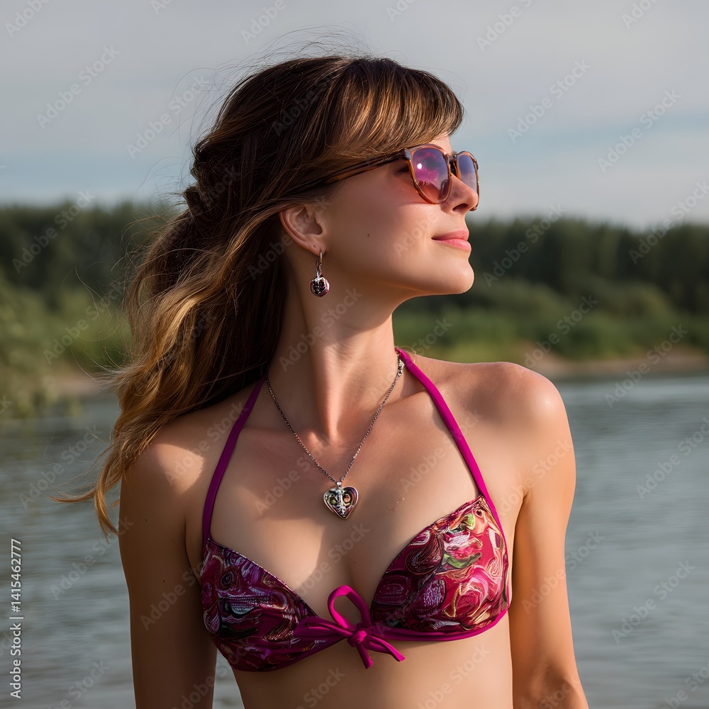 tanned woman in bikini