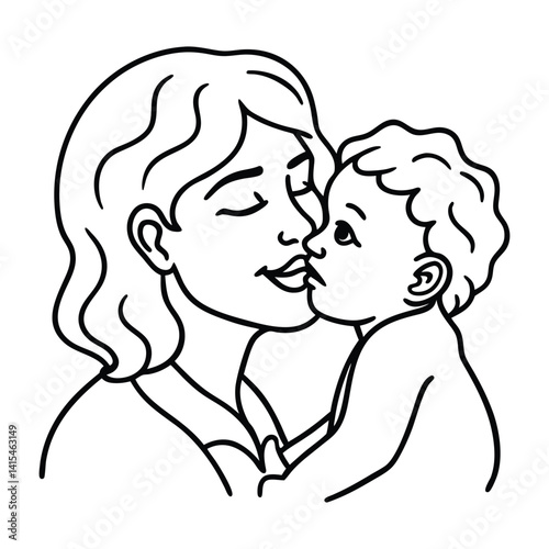 Mother and Child Sharing a Loving Moment with Tender Embrace