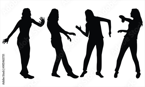 silhouettes of dancing girl