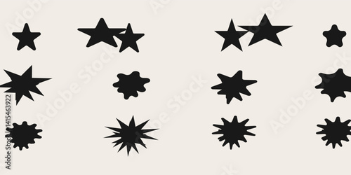 Set of blinking stars, sparks and sparkles. Shining twinkle sunburst shapes collection. Magic light flare pack for design template, poster, banner, brochure, leaflet