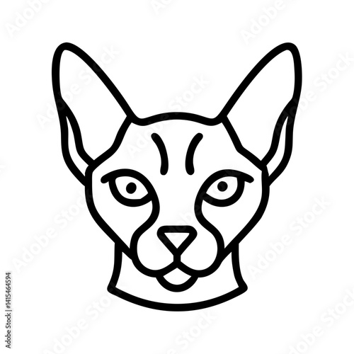 Find oriental shorthair cat breed vector art illustration cute feline pet face drawing design graphic