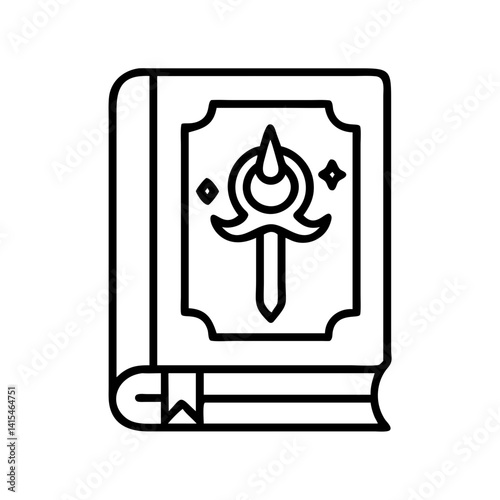 Discover ancient magic spells book vector illustration for fantasy role playing games and lore