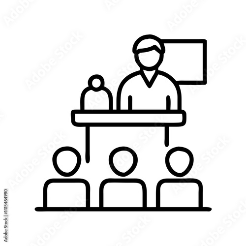 Presentation lecture conference seminar icon vector design for business and education event organization