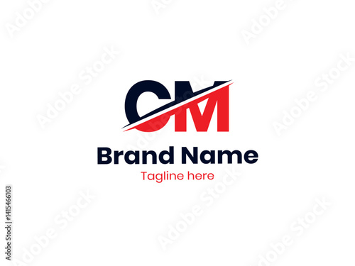 Vector CM logo design is divided by a line. CM logo, CM letter, Creative Alphabet letters Initials Monogram logo CM, MC, C and M. 