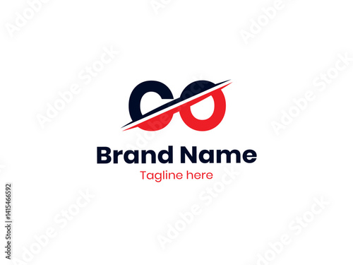 Vector CO logo design is divided by a line. CO logo, Letter CO, OC letter logo design. Initial letter OC uppercase monogram logo.