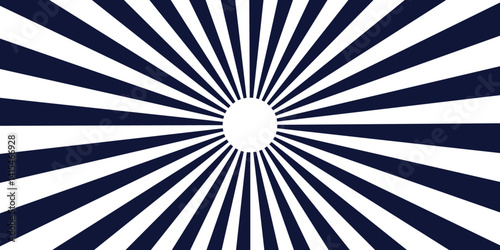 Navy blue swirling pattern background with Vortex starburst spiral twirl strips. Spiral striped illustration sunray template wallpaper, cover, poster, flyer design. Classic vintage sun rays pattern.