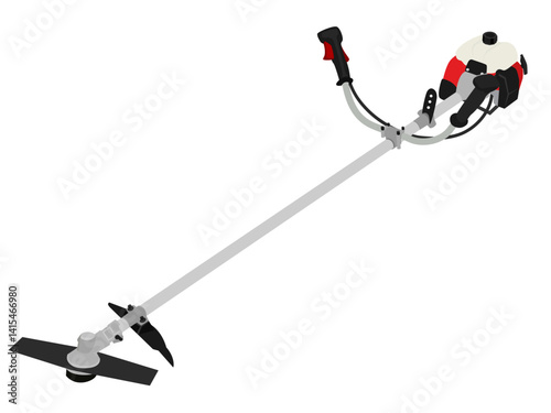 Lawn mower on white background.