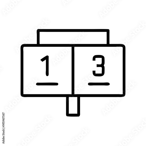 Scoreboard icon in minimal black line style on white background