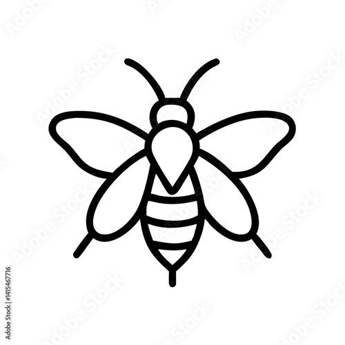 Wasp icon in minimal black line style on white background