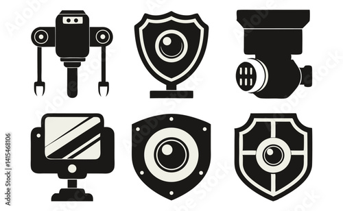 CCTV Security Camera Icon - Surveillance Camera Vector Illustration Isolated on White Background  
