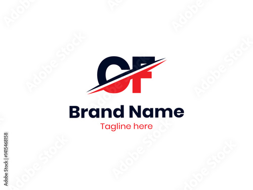 Free Download Vector CF  logo design is divided by a line. CF letter logo design. FC creative initials letter logo concept. CF letter design. - GFXLoad