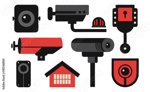 CCTV Security Camera Icon - Surveillance Camera Vector Illustration Isolated on White Background  