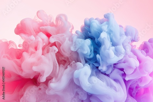 Obraz na płótnie Colorful Swirling Smoke in Pink and Blue Against a Soft Background w salonie