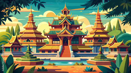 Ancient City temples, Muang Boran in Bangkok Thailand