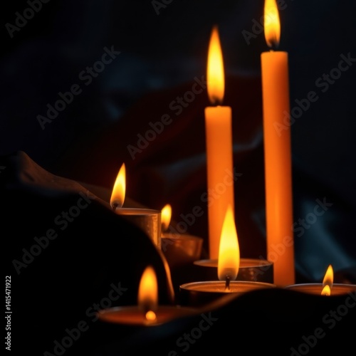 Illuminated Candles: A Warm, Intimate Nighttime Scene