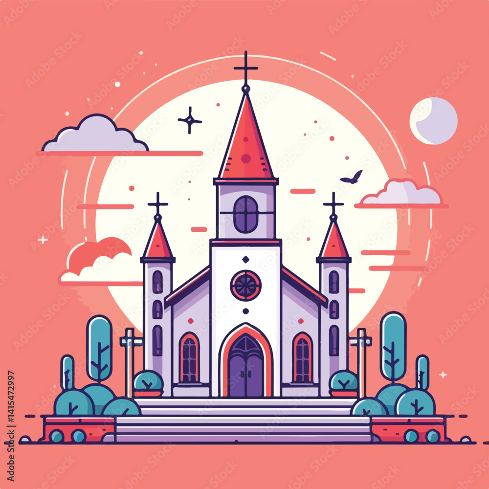 Fototapeta premium beautiful church vector image