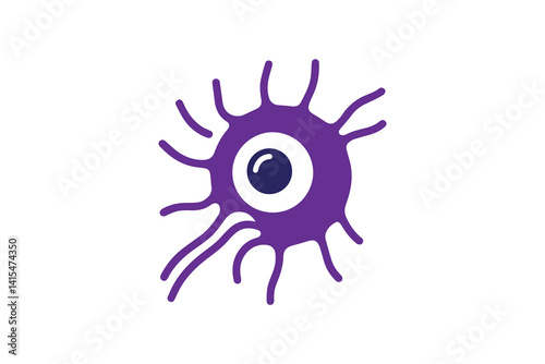 Cancer cell vector silhouette isolated in white background 
