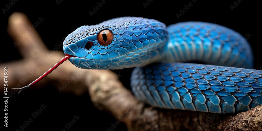 Fototapeta premium Venomous Blue Snake