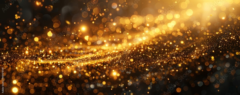 Fototapeta premium Abstract Golden Lights and Bokeh Background