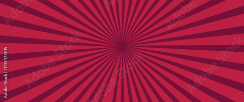 Pink sun ray vector background. Radial beam sunrise or sunset light retro design illustration. Light sunburst glowing pale pink backgroun