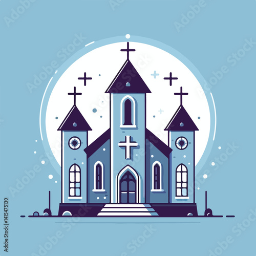 beautiful church vector image