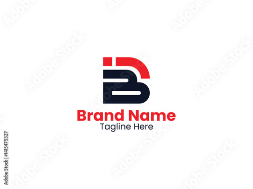 Initial letter IB logo or BI logo vector design template. Red and  Black color IB logo, letter BI, IB logo, BI, letter BI, BI logo
