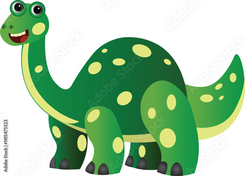 Cute Cartoon Dinosaur character vector art  in white background