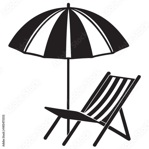 Beach Umbrella and chair