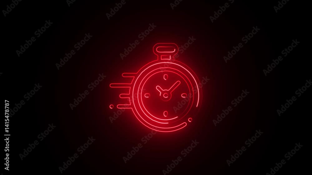 Glowing neon fast response icon isolated on black background. Glowing neon line Stopwatch icon isolated on black background. Glowing neon fast response icon isolated on black background. Glowing neon line Stopwatch icon isolated on black background.