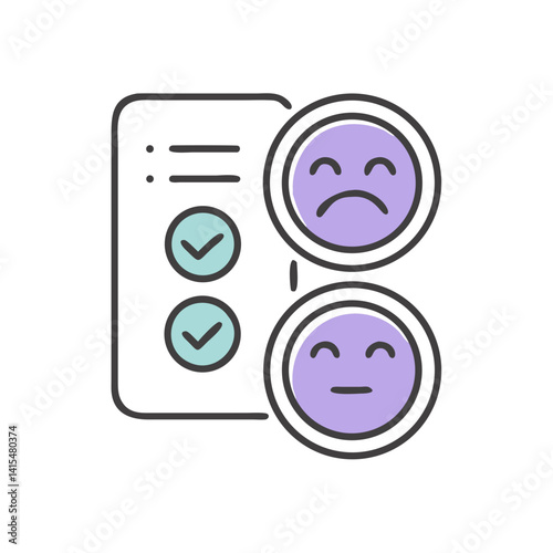Mood Tracker Icon Representation with Smiley Faces  